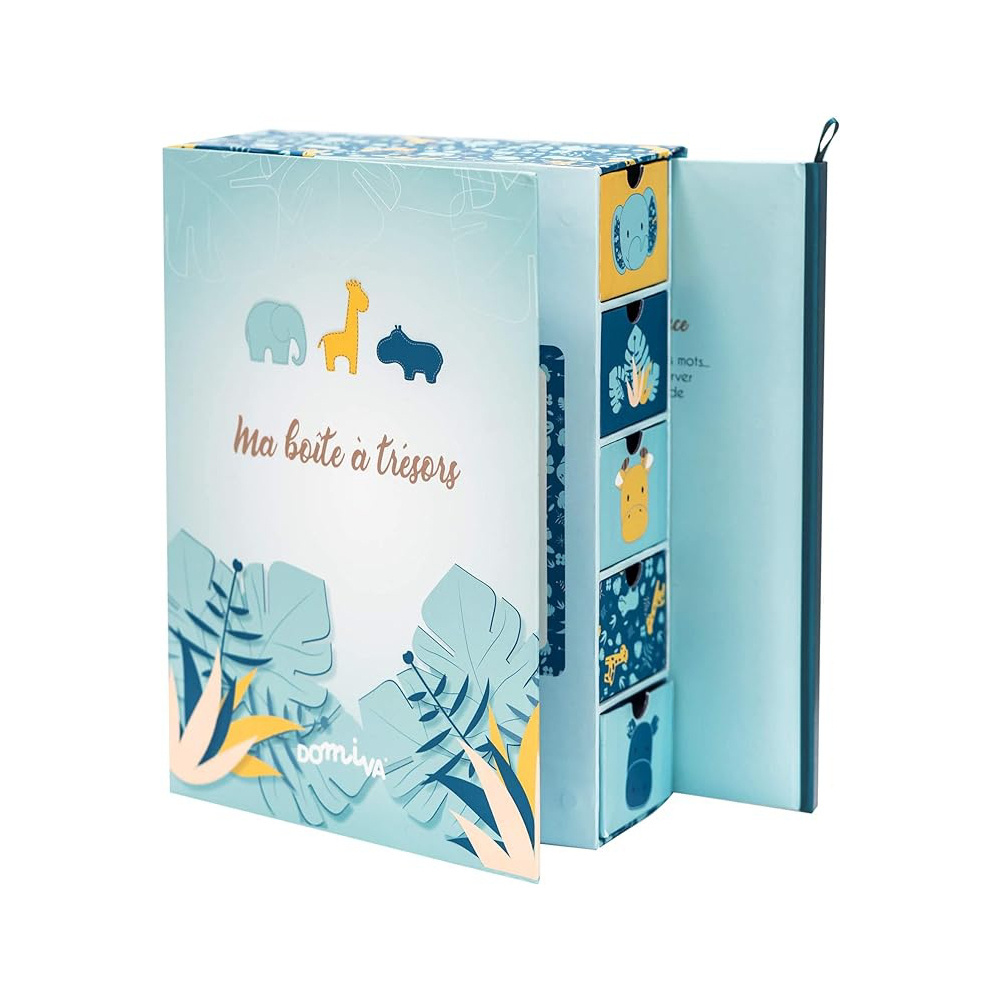 Coffret album de naissance avec tiroirs