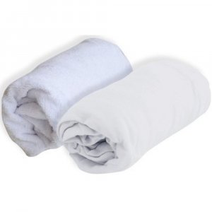 Lot 1 alèse + 1 drap housse 60x120 cm blanc Domiva