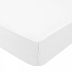 Drap housse jersey bio 50x100 blanc Domiva