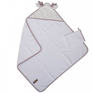 Cape de bain 75x75 cm avec gant lilas Domiva