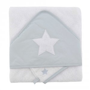 Cape de bain 75x75 cm avec gant perle étoile Domiva