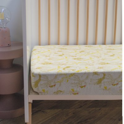 Drap housse jersey imprimé 60x120 honey moon