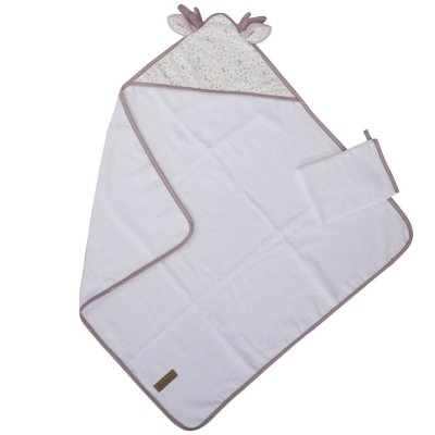 Cape de bain 75x75 cm avec gant lilas