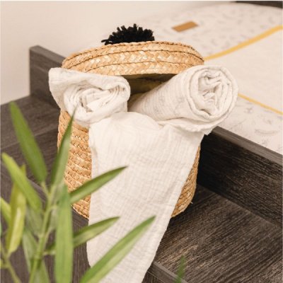 Lot de 3 langes en coton bio leafy bunny