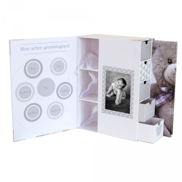 Boîte à trésors avec livre de naissance my little bear Domiva