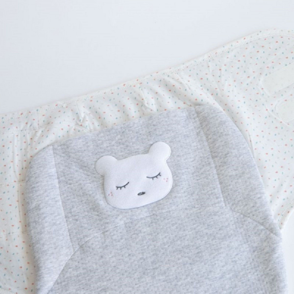 Couverture emmaillotage câlin gris Domiva