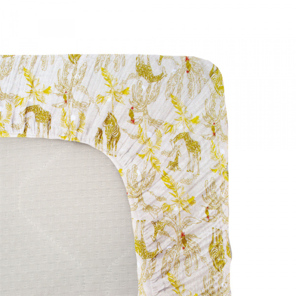 Drap housse jersey imprimé 60x120 honey moon Domiva