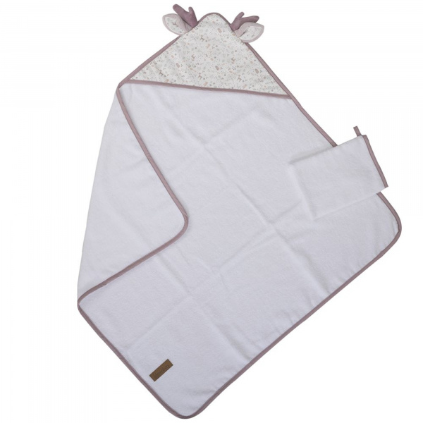 Cape de bain 75x75 cm avec gant lilas Domiva