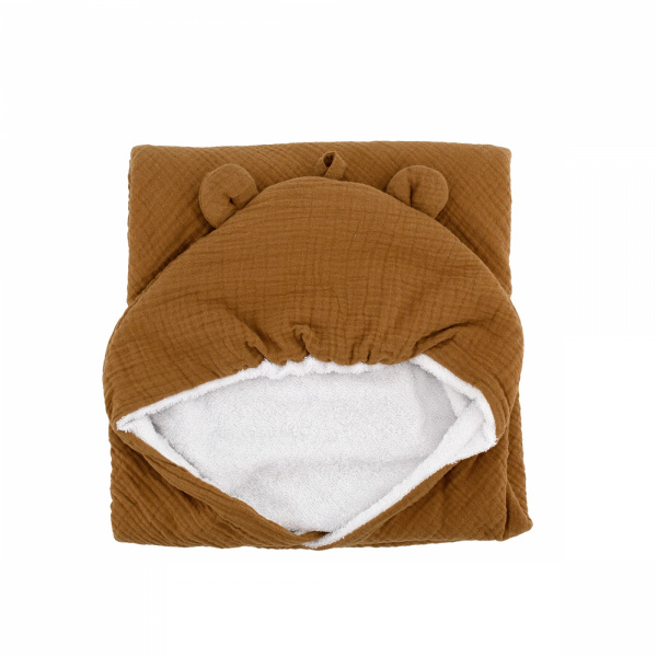 Cape de bain 75x75 cm caramel boubou Domiva