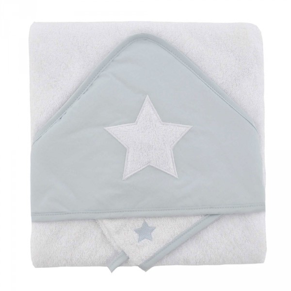 Cape de bain 75x75 cm avec gant perle étoile Domiva