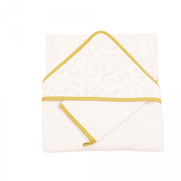 Cape de bain 75x75 cm avec gant leafy bunny Domiva