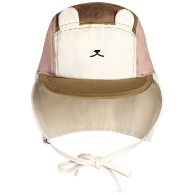 Casquette anti-uv ourson - rose et brun 0/2 ans