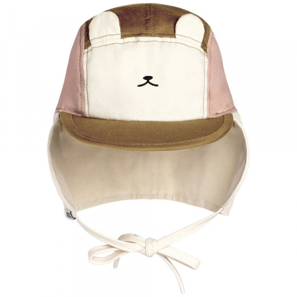 Casquette anti-uv ourson - rose et brun 0/2 ans Ki et la