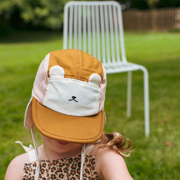 Casquette anti-uv ourson - rose et brun 2/6 ans Ki et la