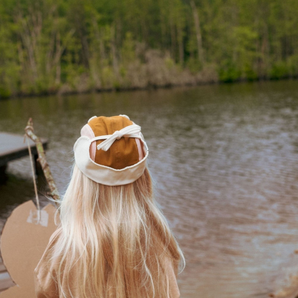 Casquette anti-uv ourson - rose et brun 2/6 ans Ki et la