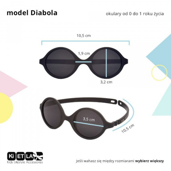 Lunettes de soleil bébé 0-1 an diabola 2.0 abricot Ki et la