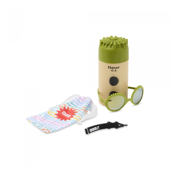 Lunettes de soleil 2-4 ans fleur vert olive Ki et la