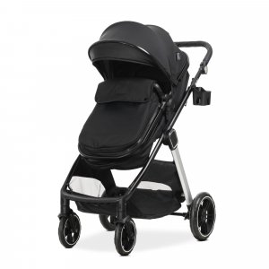 Poussette duo aspen nacelle + assise noir Lorelli