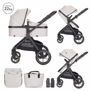 Poussette duo viola beige nacelle + adaptateur siège-auto Lorelli
