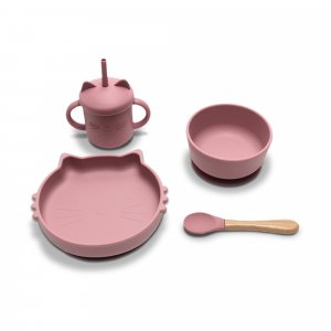 Set repas 4 pièces assiette, bol, tasse et cuillère Lorelli
