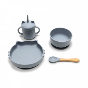 Set repas 4 pièces assiette, bol, tasse et cuillère Lorelli