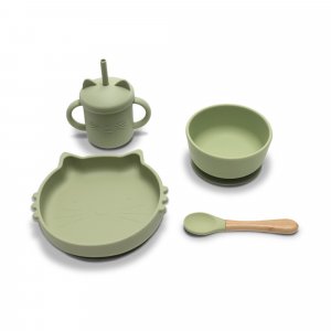 Set repas 4 pièces assiette, bol, tasse et cuillère Lorelli