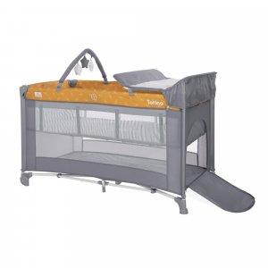 Lit parapluie torino 2 hauteurs + accessoires jaune Lorelli