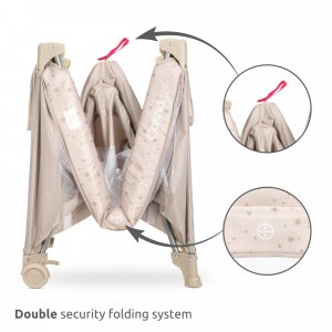 Lit parapluie carina 2 hauteur vert Lorelli