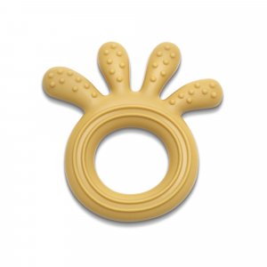 Hochet de dentition silicone poulpe jaune Lorelli