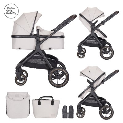 Poussette duo viola beige nacelle + adaptateur siège-auto