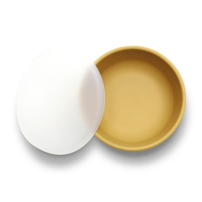 Bol avec ventouse et couvercle jaune