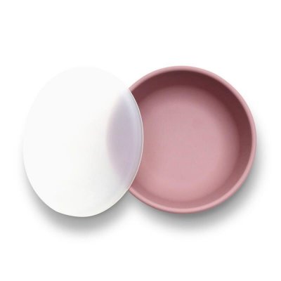 Bol avec ventouse et couvercle rose