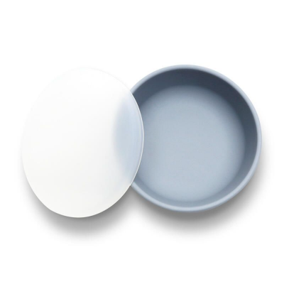 Bol avec ventouse et couvercle gris