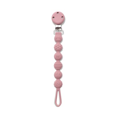 Attache sucette silicone rose