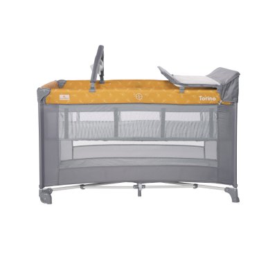 Lit parapluie torino 2 hauteurs + accessoires jaune