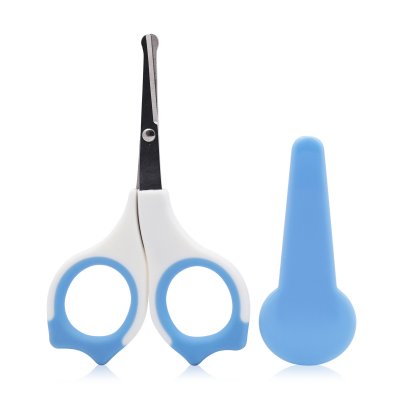 Ciseaux bébé avec capuchon bleu