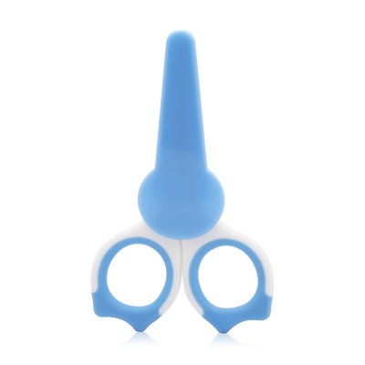 Ciseaux bébé avec capuchon bleu