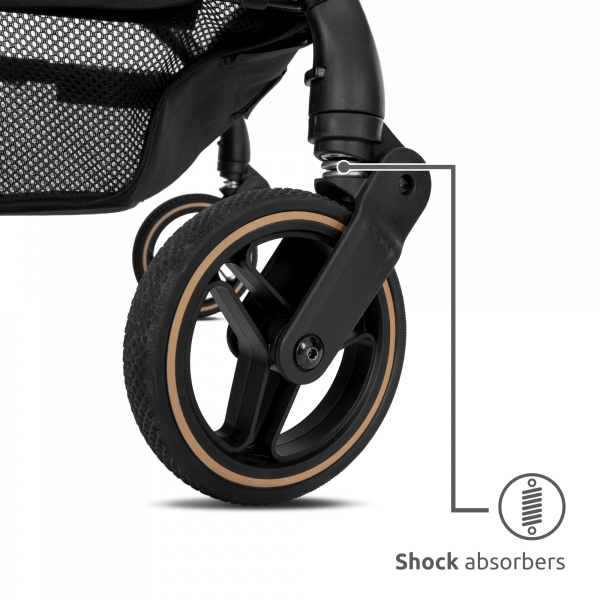 Poussette compacte makaya rotative 360° noir Lorelli