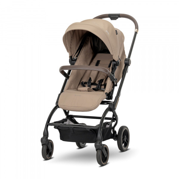 Poussette compacte makaya rotative 360° beige Lorelli