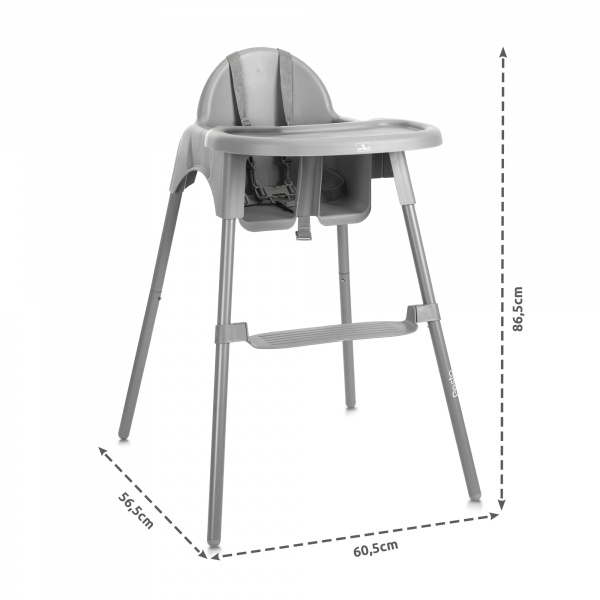 Chaise haute plateau amovible pesto blanc Lorelli