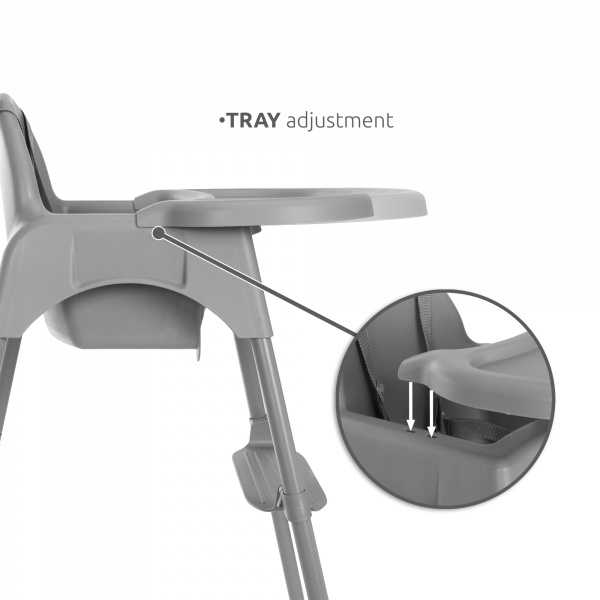 Chaise haute plateau amovible pesto blanc Lorelli