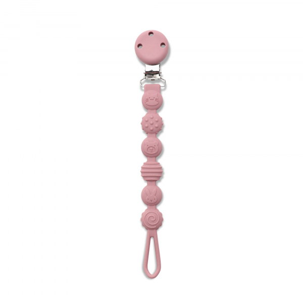 Attache sucette silicone rose Lorelli