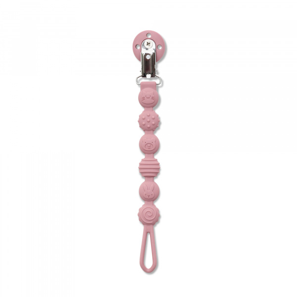 Attache sucette silicone rose Lorelli