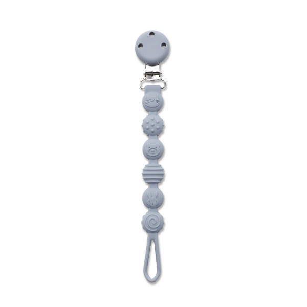 Attache sucette silicone gris Lorelli