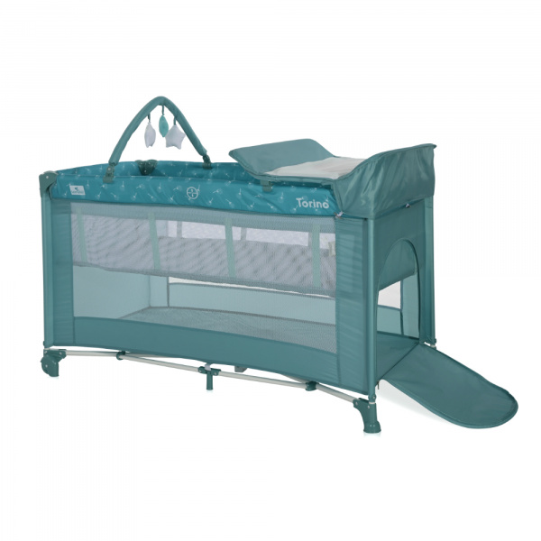 Lit parapluie torino 2 hauteurs + accessoires gris Lorelli