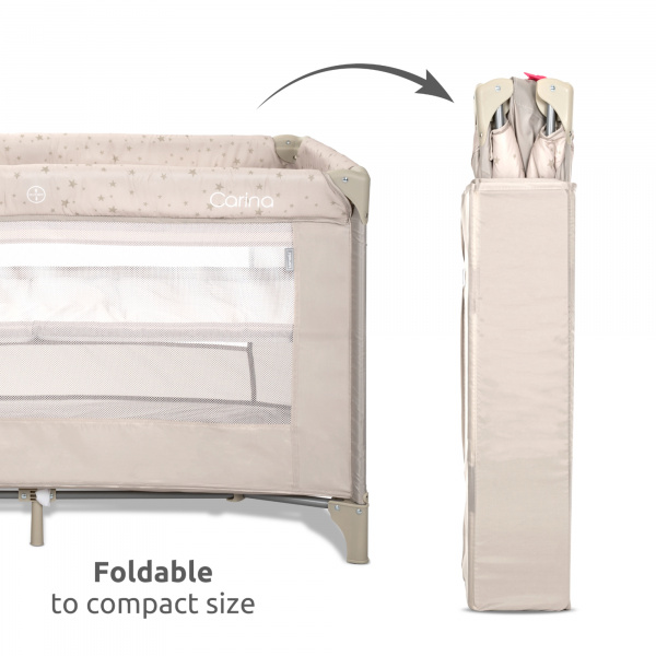 Lit parapluie carina 2 hauteur gris Lorelli