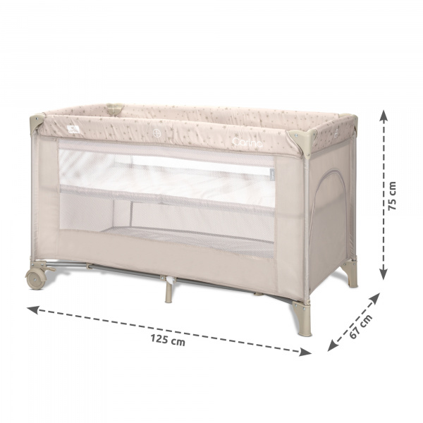 Lit parapluie carina 2 hauteur gris Lorelli