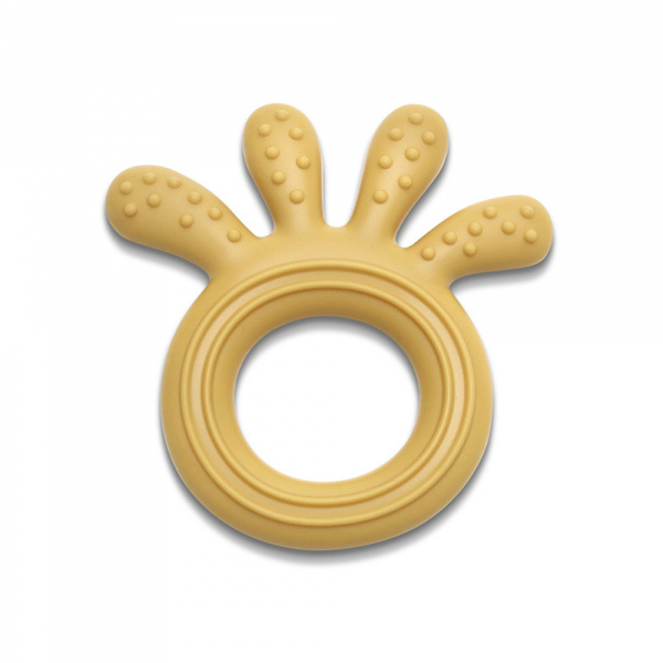 Hochet de dentition silicone poulpe jaune Lorelli