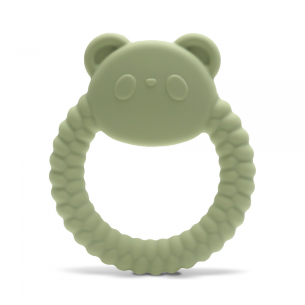 Hochet de dentition panda vert Lorelli