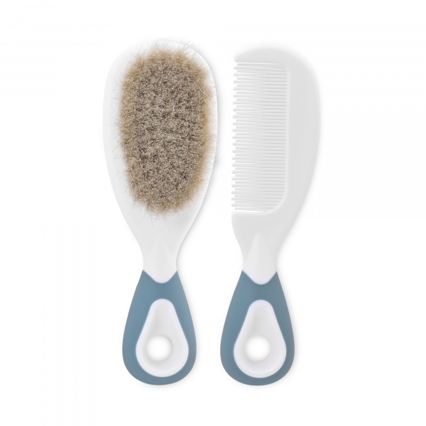 Peigne et brosse à cheveux naturels rose Lorelli